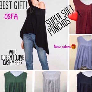 Super soft V-neck or Off Shoulder Himalayan Cashmere Blend Ponchos,NWT-Boutique